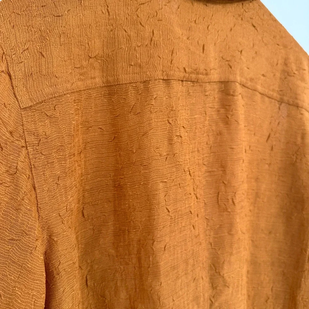 Coldwater Creek‎ Amber Sheer 3/4 Sleeve Textured Button Up Blouse Women's XL - Picture 11 of 13